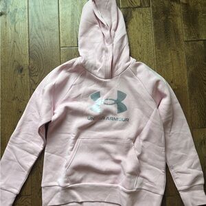 Under Armour Light Pink Hoodie with Silver Logo